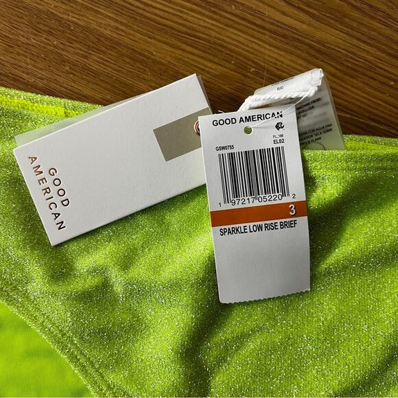 Good American Sparkle low rise brief electric lime - 3 (large) - Picture 8 of 9